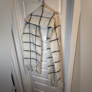 a new day White and Black Checkered Scarf